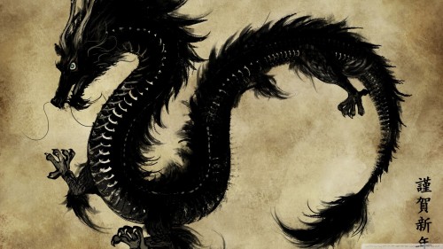 Chinese black dragon wallpaper 1920x1080