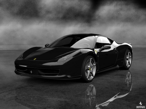 Ferrari 458 Italia noir 2013 fond ecran