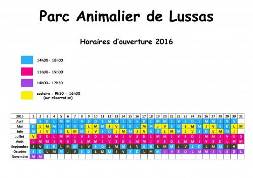 Horaires 2016