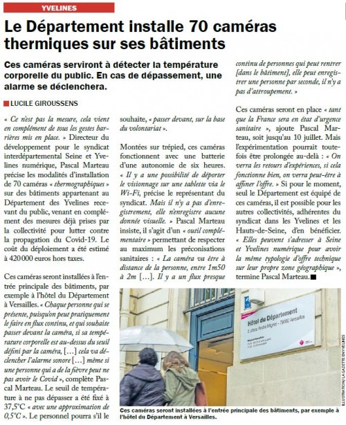 Gazette des Yvelines 170620 Le Département des Yvelines installe 70 caméras thermiques