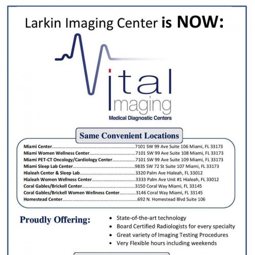 Vital Imaging
7101 SW 99 Avenue
Miami, FL 33173
(305) 596-9992

http://vitalimg.com/miami-diagnostic-center/