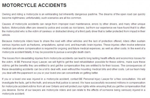 BE Personal Injury Lawyer
100 Consilium Pl #200
Scarborough, ON M1H 3E3
(416) 477-6844

https://beinjurylawyers.ca/scarborough-personal-injury-lawyer.html