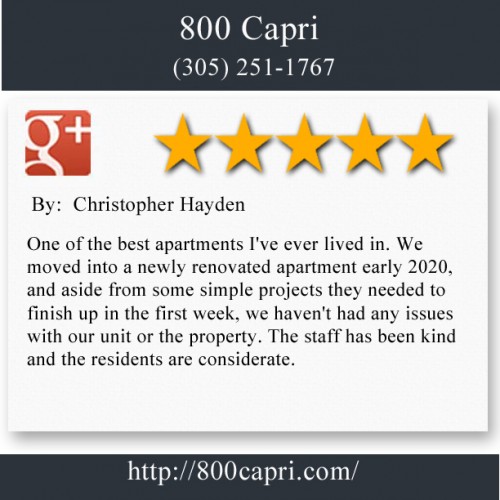 800 Capri
800 Capri St.
Coral Gables, FL 33134
(305) 251-1767

http://800capri.com/