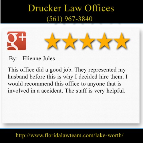 Drucker Law Offices
8461 Lake Worth Road #437
Lake Worth, FL 33467
(561) 967-3840

http://www.floridalawteam.com/lake-worth/