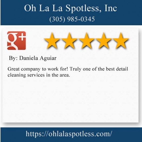 Oh La La Spotless, Inc
7500 NW 25th St, Ste 257
Miami, FL 33122
(305) 985-0345

https://ohlalaspotless.com/coronavirus-disinfecting-covid-19-cleaning/
