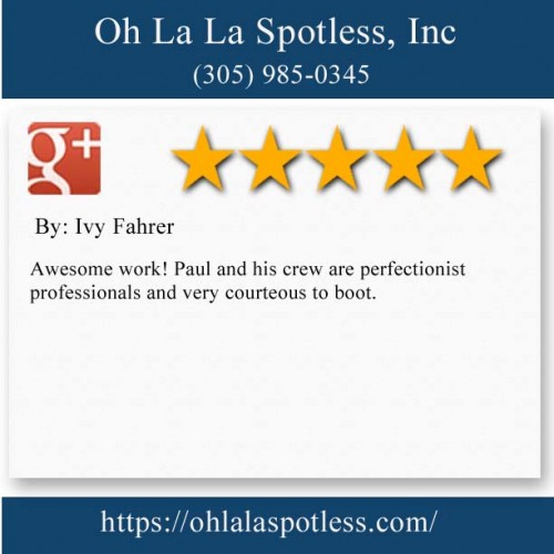 Oh La La Spotless, Inc
7500 NW 25th St, Ste 257
Miami, FL 33122
(305) 985-0345

https://ohlalaspotless.com/coronavirus-disinfecting-covid-19-cleaning/