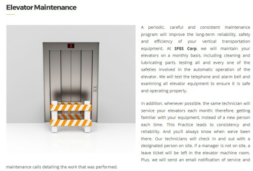 South Florida Elevator Service Corp.
7835 NW 53rd st. Unit A-B
Miami, FL 33166
(305) 456-5686

http://www.southfloridaelevatorservice.com/coral-springs/