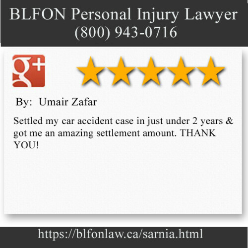 BLFON Personal Injury Lawyer
546 Christina Street North #403
Sarnia, ON N7T 5W6
(800) 943-0716

https://blfonlaw.ca/sarnia.html