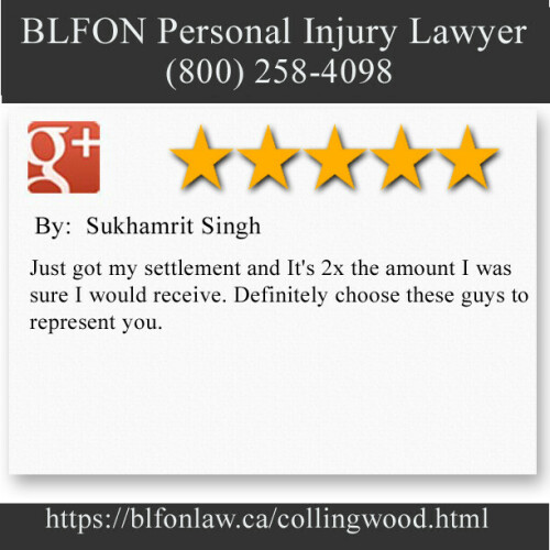 BLFON Personal Injury Lawyer
35 4th Street East #3
Collingwood, ON L9Y 1T2
(800) 258-4098