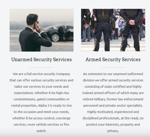 ALPHA 3 SECURITY SERVICES INC
8177 Glades Road Suite # 102
Boca Raton, FL 33434
(888) 985-0883