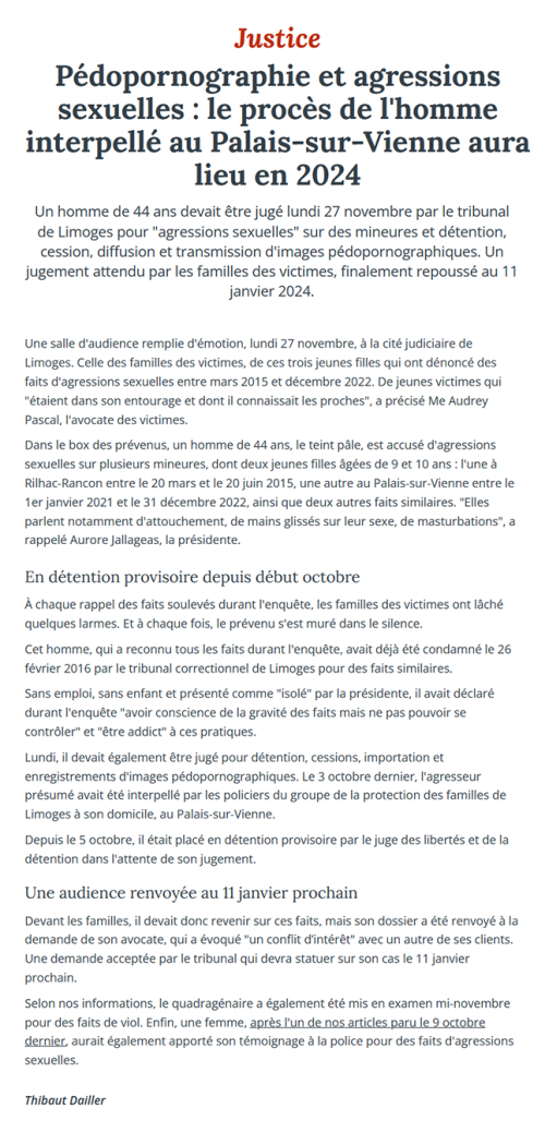 Le-Populaire-29_11_2023-Pedopornographie-et-agressions-sexuelles-le-proces-de-lhomme-interpelle-au-Palais-sur-Vienne-aura-lieu-en-2024.png